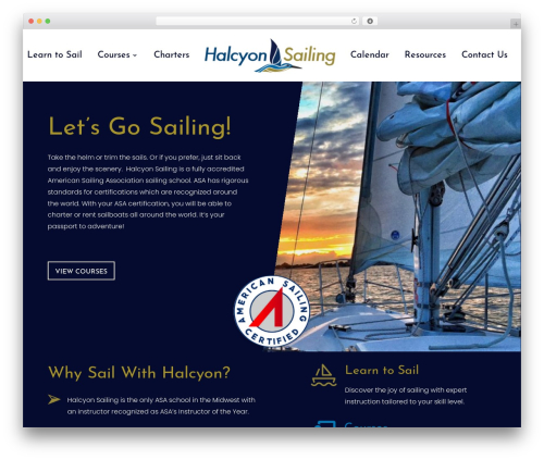 WordPress theme Divi - halcyonsailing.net