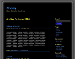 WordPress theme Ebony by Ainslie Johnson