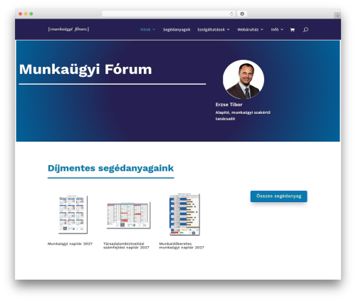 WordPress theme Divi - munkaugyiforum.hu