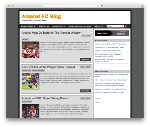 Asteroid WordPress theme - arsenalfcblog.com