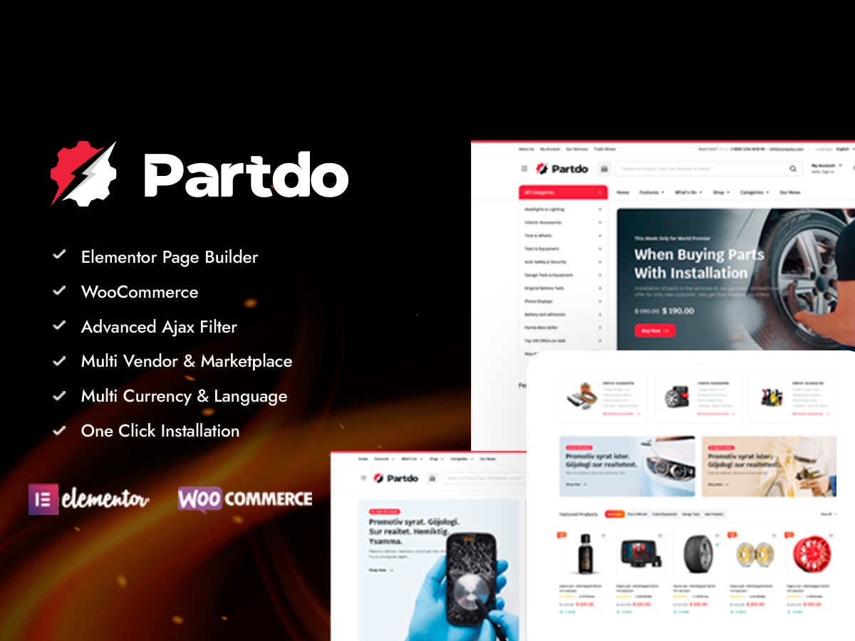 Partdo WordPress ecommerce theme