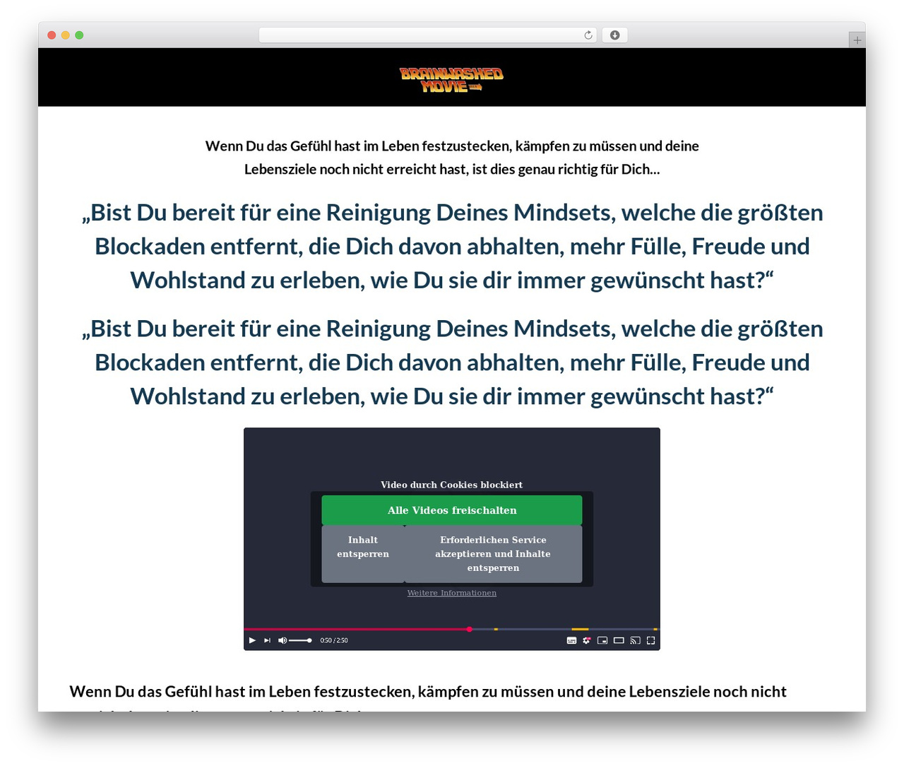 Thrive Theme Builder WordPress video theme - brainwashed.de