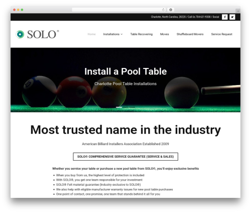 Ryan WordPress theme - charlottepooltableservice.com