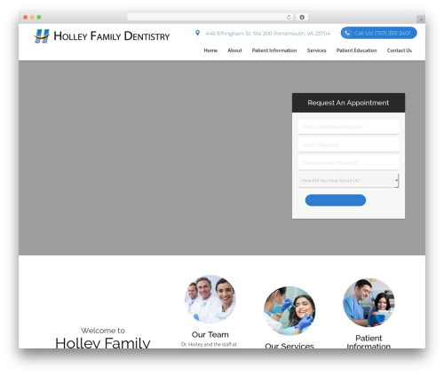WordPress theme DoctorGenius Framework - holleydental.com