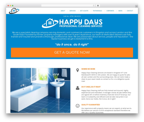 Attractor Theme theme WordPress - happydayscleaningservices.co.uk