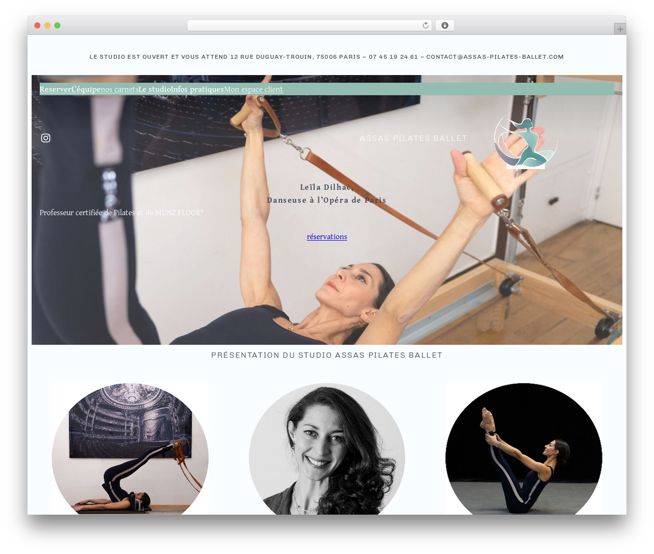 Aether WP theme - assas-pilates-ballet.com
