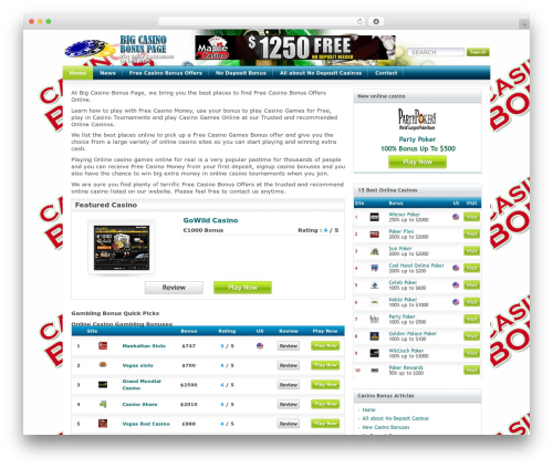 WordPress theme Flytonic Theme - bigcasinobonuspage.com