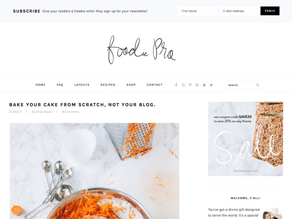 Foodie Pro food WordPress theme
