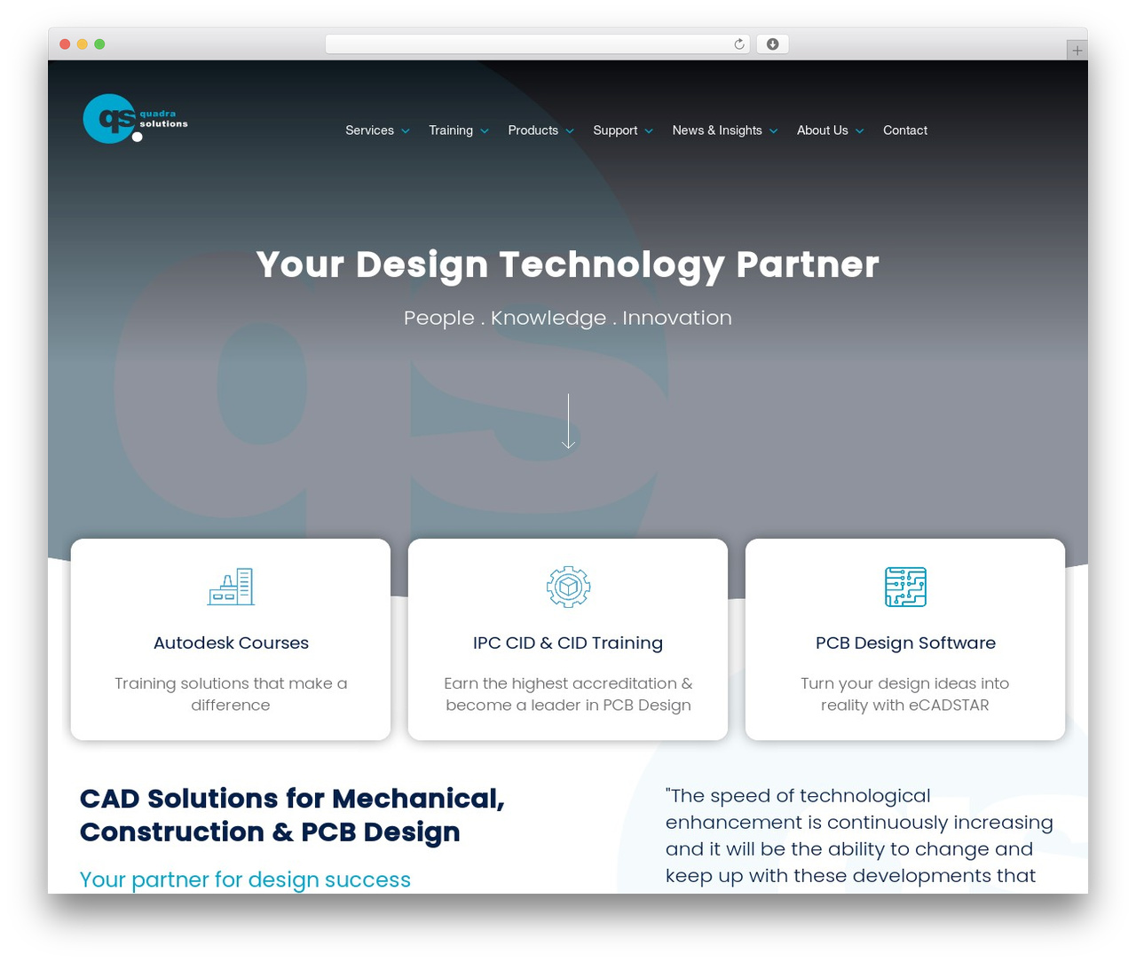 Quadra Solutions WordPress theme - quadrasol.co.uk