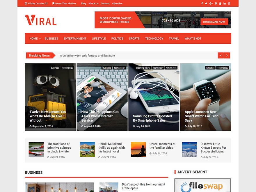 Most downloaded. Viral Theme. WORDPRESS Theme novel. King - WORDPRESS Viral Magazine Theme v7.0.