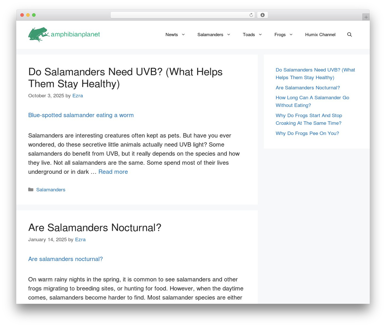 GeneratePress theme WordPress - amphibianplanet.com