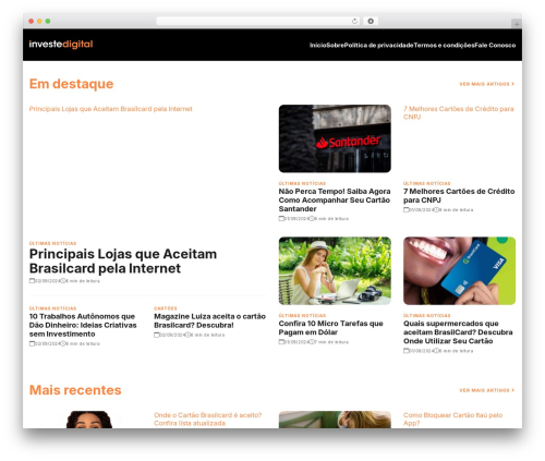 Rocket Template theme WordPress - investedigital.com.br