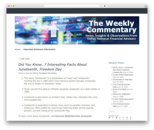 Decemberable WordPress theme - theweeklycommentary.com