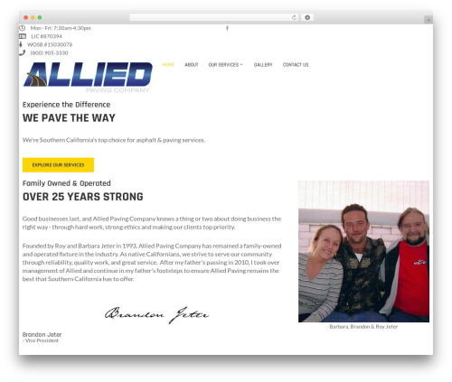 Ova project WordPress plugin - alliedpavingcompany.com