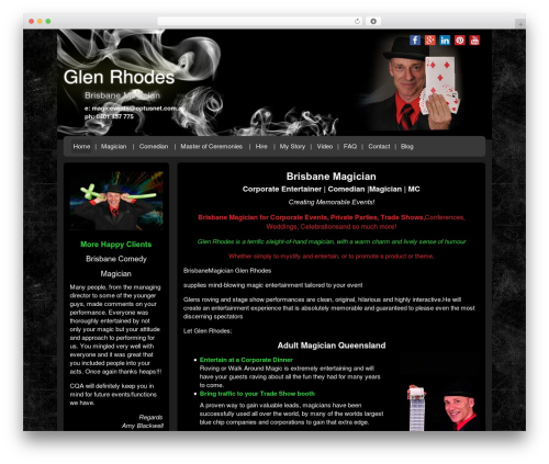 WordPress theme Magic - magicevents.com.au