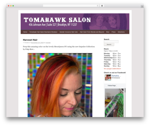 WordPress theme Tomahawk - tomahawksalon.com