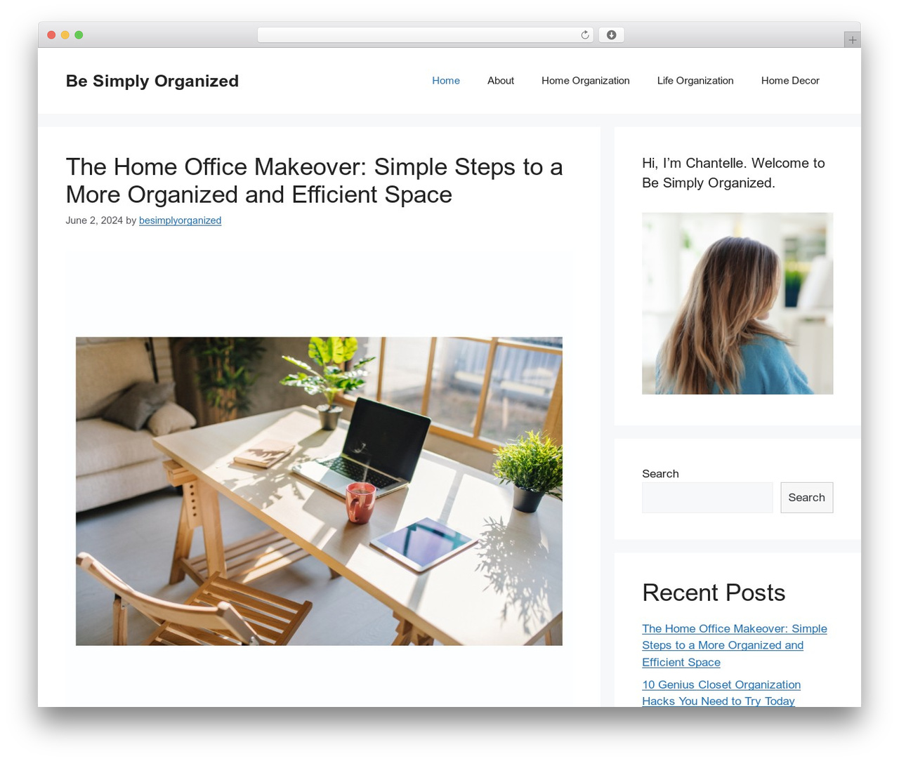 GeneratePress WordPress theme - besimplyorganized.com