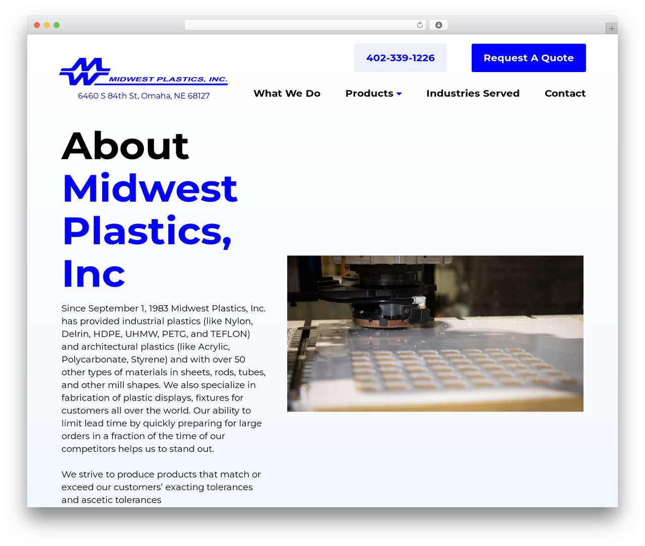 WordPress theme JmFramework - midwestplastics.com