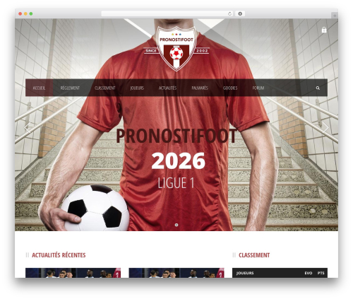Goodlayers soccer WordPress plugin - pronostifoot.com