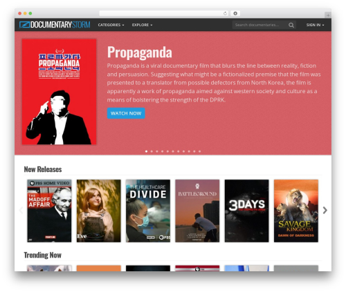 WordPress theme DocumentaryStorm Clean - www.documentarystorm.com