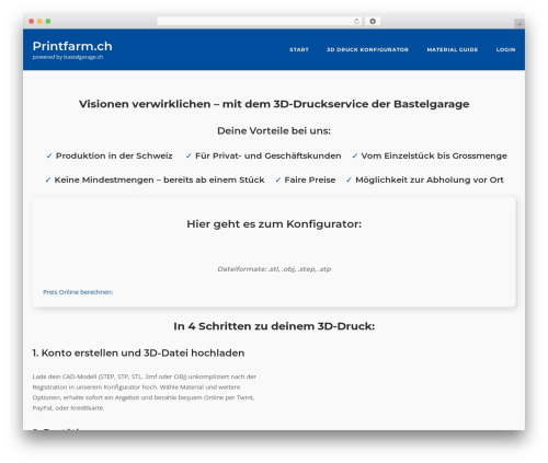 3dprint WordPress plugin - printfarm.ch