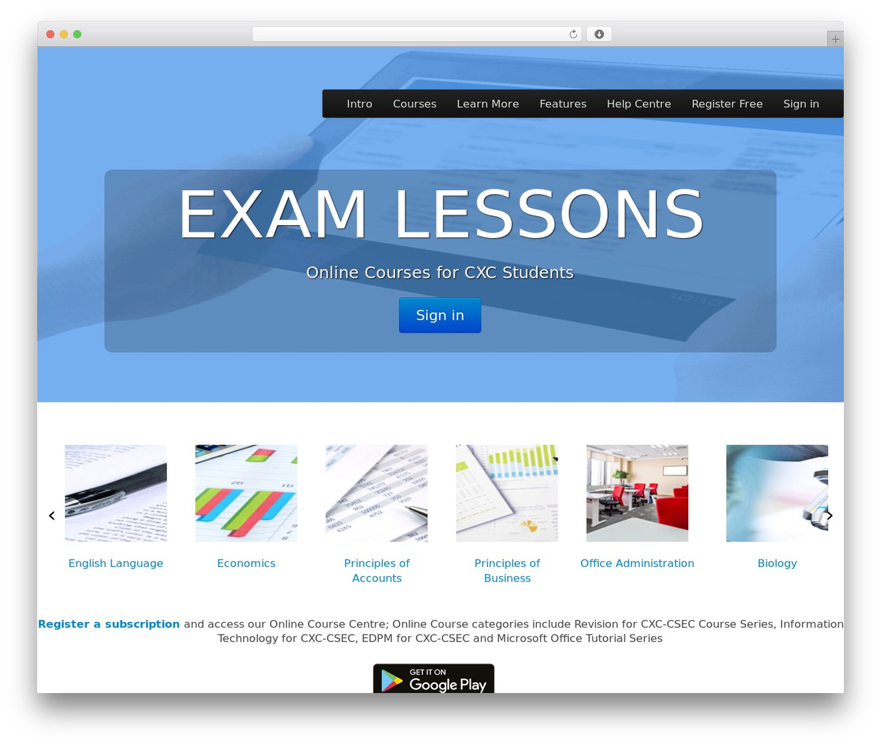 Tonic WordPress theme - examlessons.com