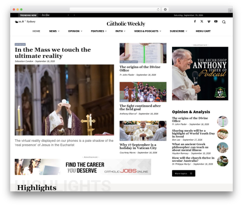 Newspaper best WordPress magazine theme - catholicweekly.com.au