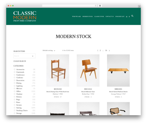Halena company WordPress theme - classicmodernhire.com