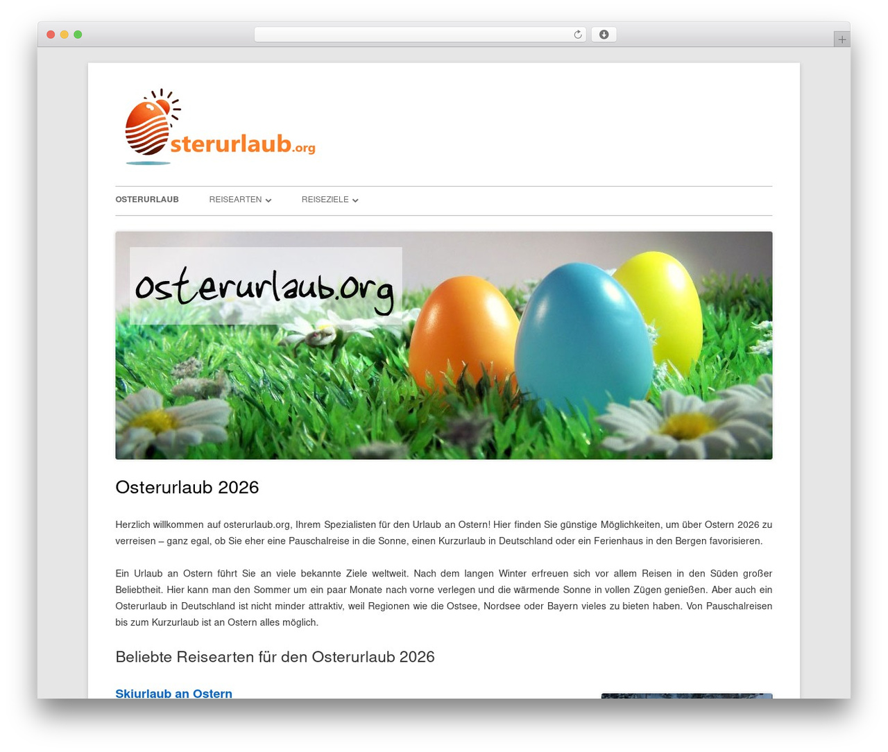 WordPress website theme Tiny Forge - osterurlaub.org