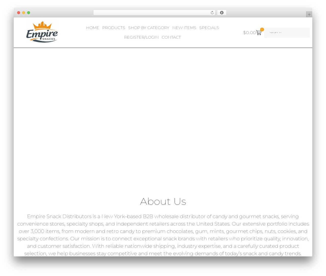 WP theme Hello Elementor - empiresnackdist.com