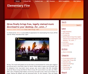 Elementary Fire WordPress theme by Tanbir