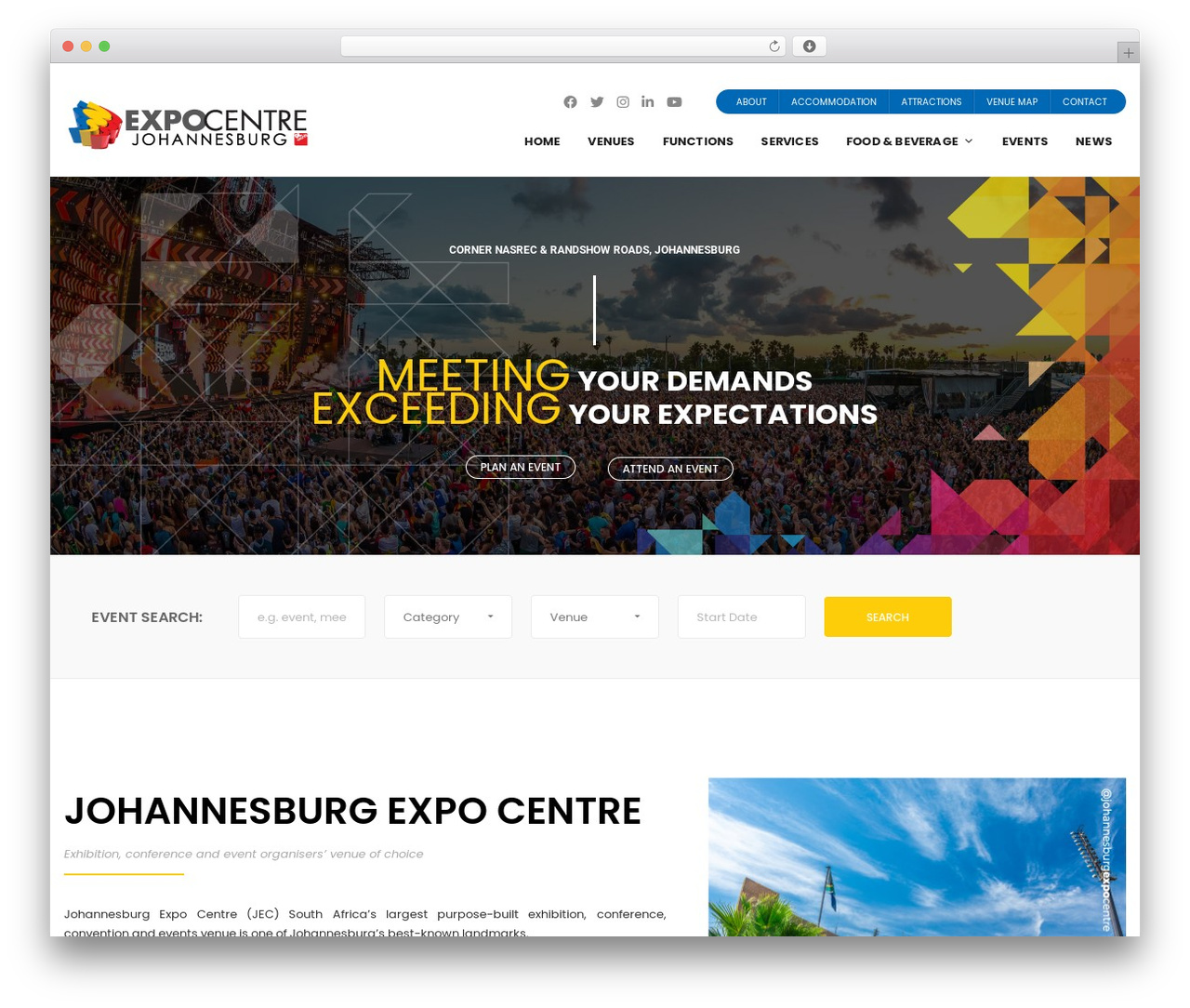 Eventchamp Child Theme WordPress theme design - expocentre.co.za