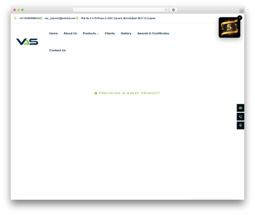 WordPress theme Constix - vaspolymers.com