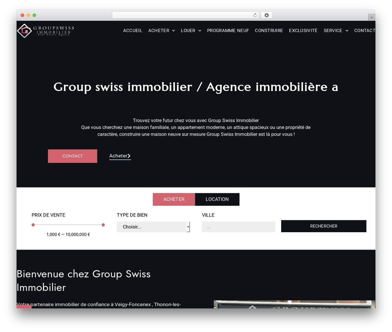 WordPress theme Hello Elementor - groupswiss-immobilier.com