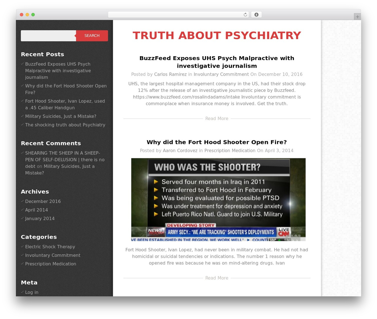 WordPress website theme Diary - truthaboutpsychiatry.com