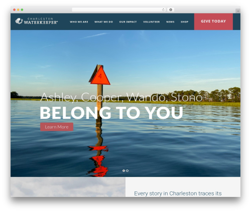 WordPress website theme GreenNature - charlestonwaterkeeper.org