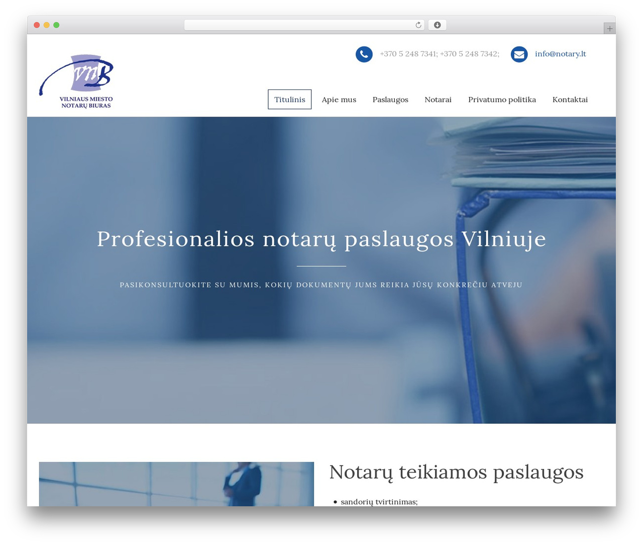 Best WordPress theme Lawyers - notary.lt