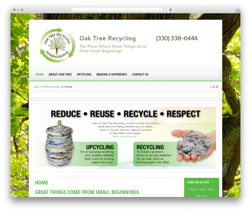 Oaktree theme WordPress - oaktreerecycling.com