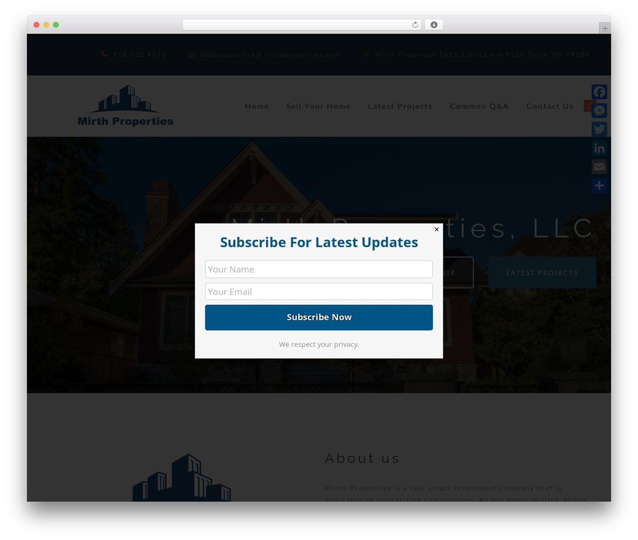Tora theme WordPress - mirthproperties.com