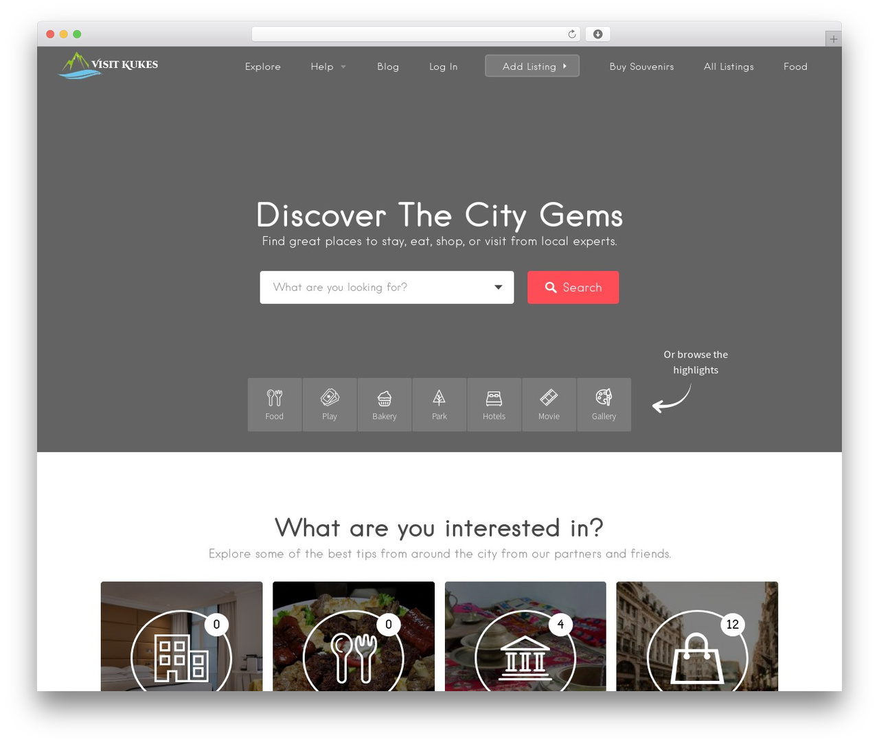 WordPress theme Listable - visitkukes.com