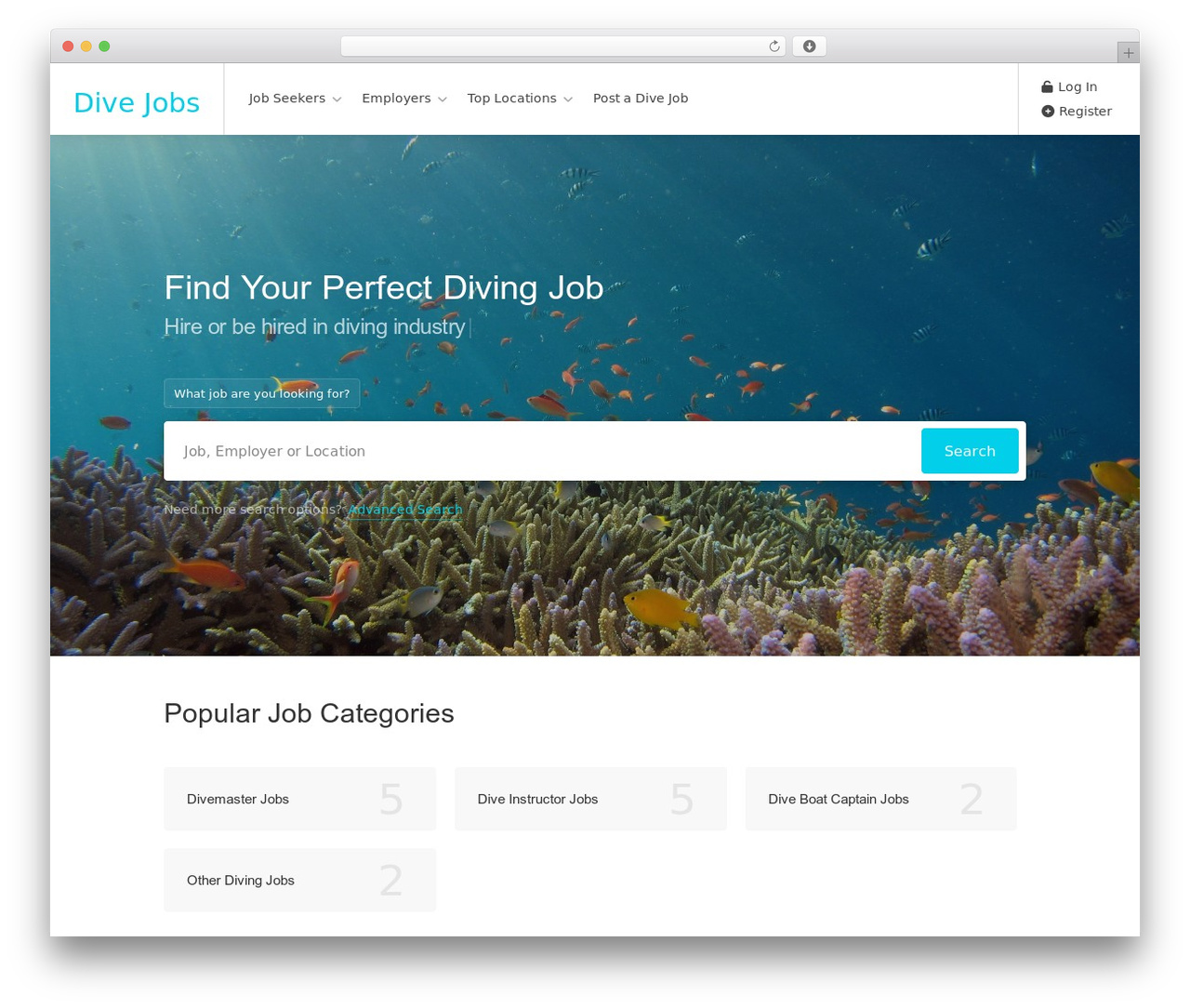 WorkScout WordPress theme design - dive-jobs.com WorkScout WordPress theme design - dive-jobs.com