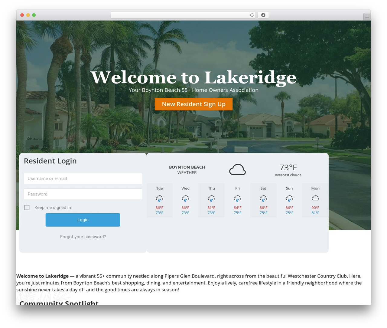 WordPress theme Lakeridge - mylakeridge.com