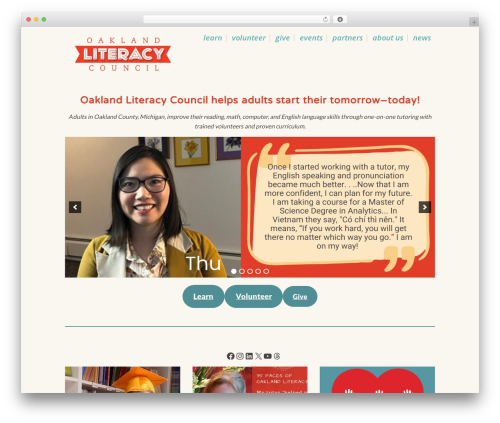 WordPress theme OLC Theme - oaklandliteracy.com
