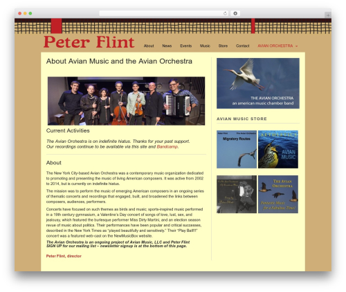 Basic WordPress theme - peterflintmusic.com/avian-orchestra/about