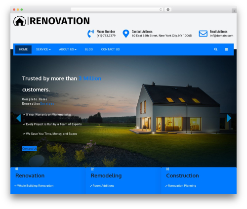 Construction Light Pro WordPress theme - demo.sparklewpthemes.com/constructionlightpro/renovationx