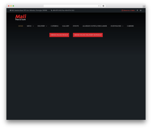 Cristiano WordPress restaurant theme - malirestaurant.com