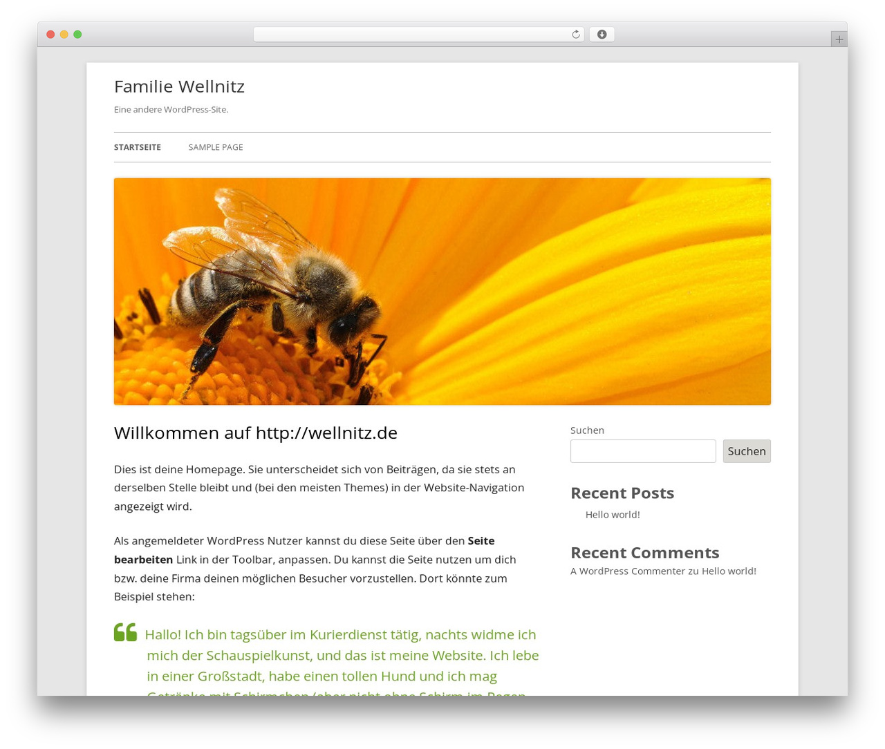 Tiny Framework WordPress theme - wellnitz.de Tiny Framework WordPress theme - wellnitz.de