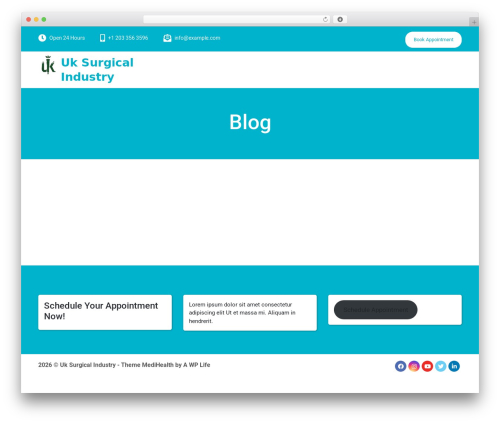 MediHealth WordPress theme - uksurgicalind.com