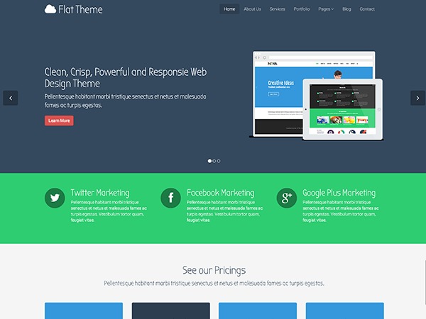 Flat Theme WordPress theme design by the ShapeBootstrap team