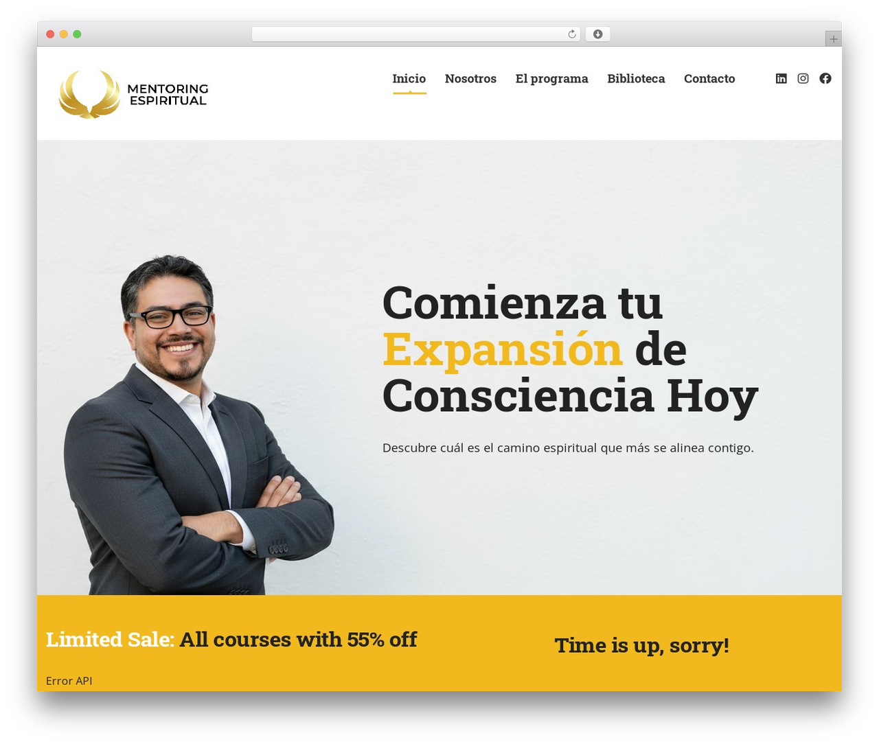 WordPress theme MasterStudy - www.mentoringespiritual.cl